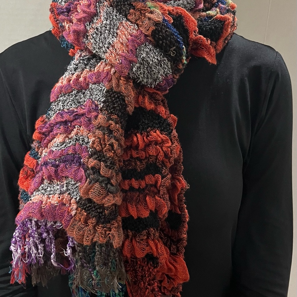 Colorful Textured Knit Scarf